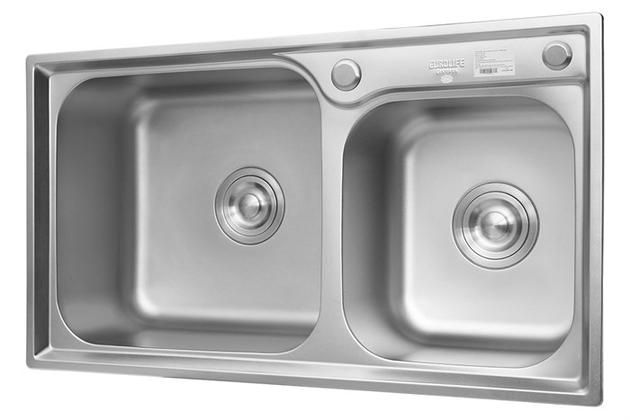 Chậu rửa chén 2 ngăn inox Eurolife EL-C7843 Màu Inox