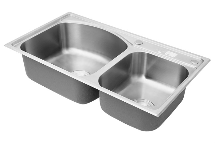 Chậu rửa chén 2 ngăn inox Eurolife EL-C8145 Màu Inox