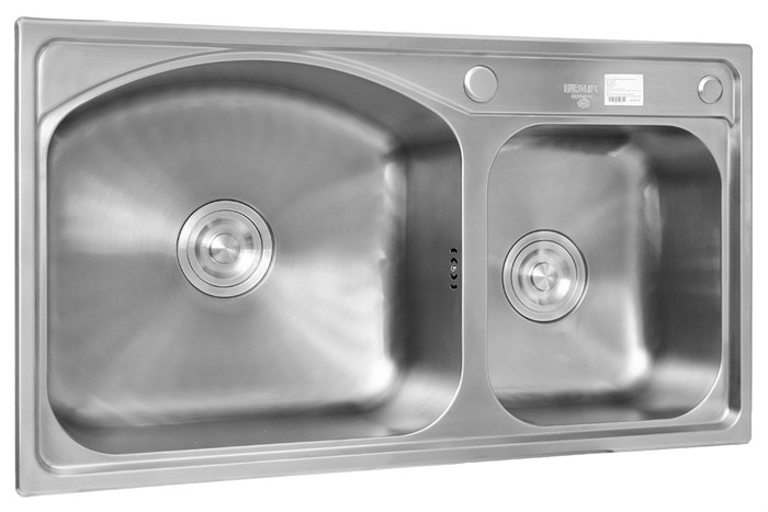 Chậu rửa chén 2 ngăn inox Eurolife EL-C8145 Màu Inox