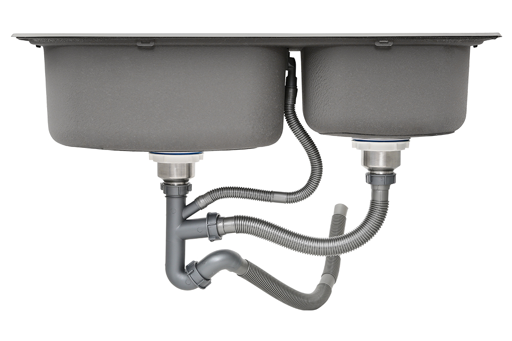 Chậu rửa chén 2 ngăn inox Eurolife EL-C8145 Màu Inox