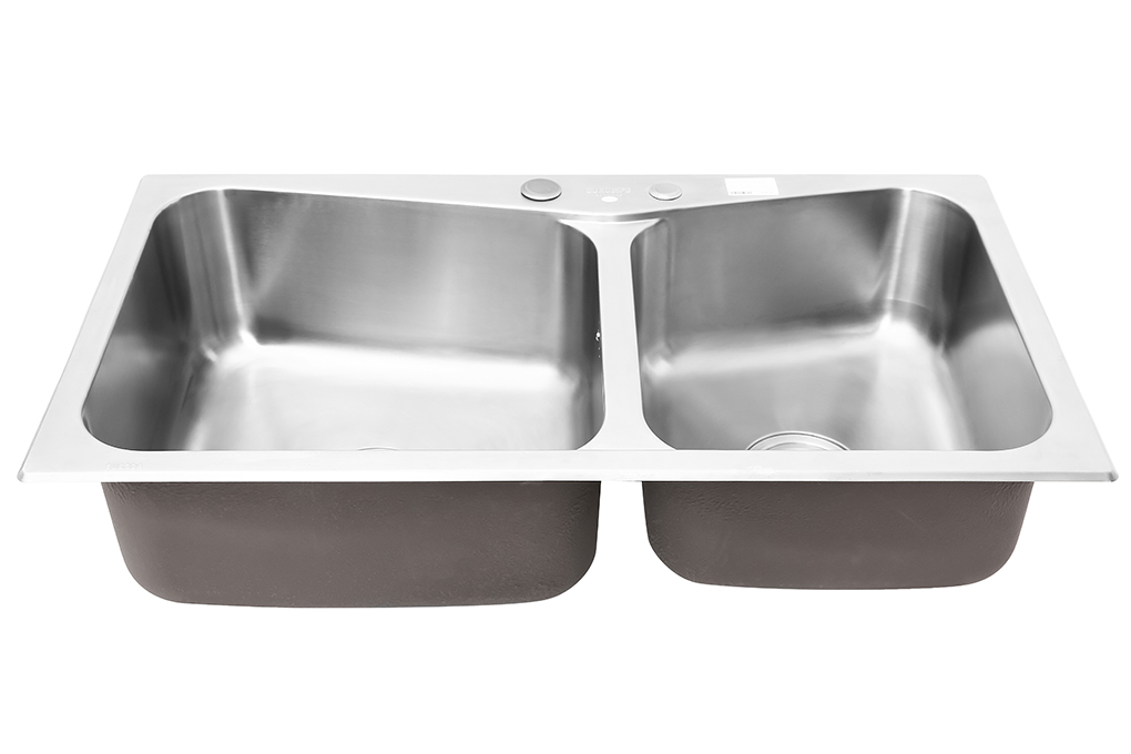 Chậu rửa chén 2 ngăn inox Eurolife EL-C8245 Màu Inox
