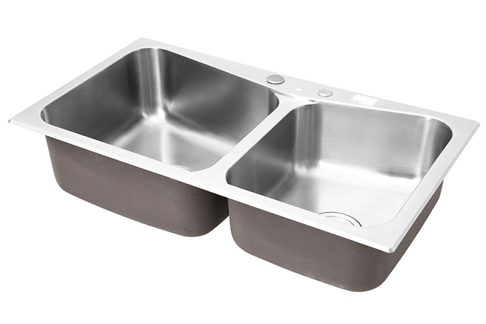 Chậu rửa chén 2 ngăn inox Eurolife EL-C8245 Màu Inox