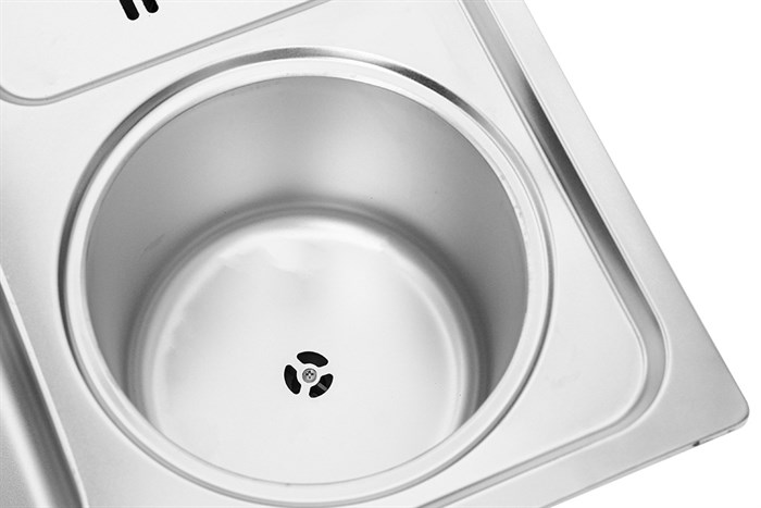 Chậu rửa chén 2 ngăn 1 hố rác inox Eurolife EL-C9245 Màu Inox