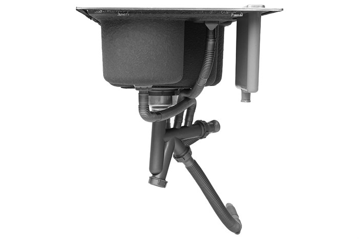 Chậu rửa chén 2 ngăn 1 hố rác inox Eurolife EL-C9245 Màu Inox