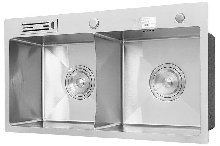 Chậu rửa chén 2 ngăn inox Eurolife EL-HM8245 Màu Inox