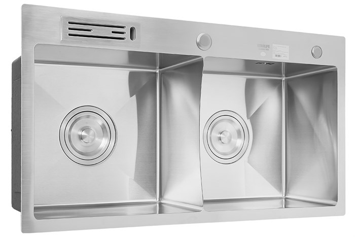 Chậu rửa chén 2 ngăn inox Eurolife EL-HM8245 Màu Inox