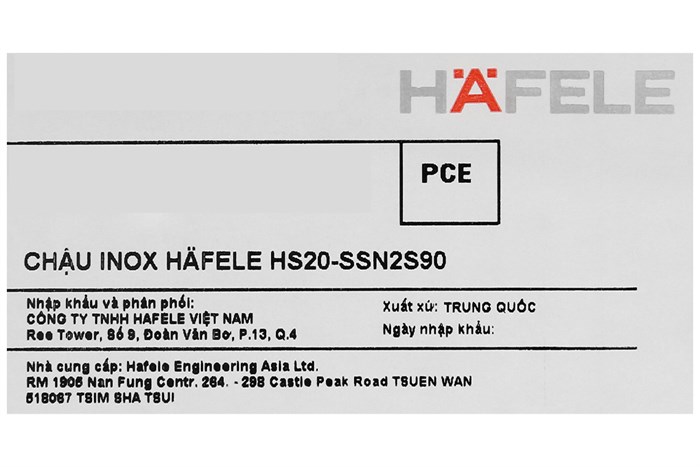 Chậu rửa chén 2 ngăn inox Hafele HS20-SSN2S90 (567.20.537) Màu Inox