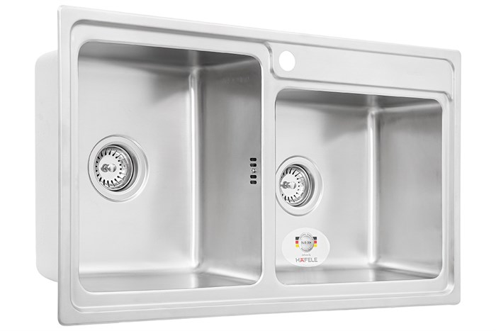 Chậu rửa chén 2 ngăn inox Hafele HS20-SSN2S90L (567.20.546) Màu Inox
