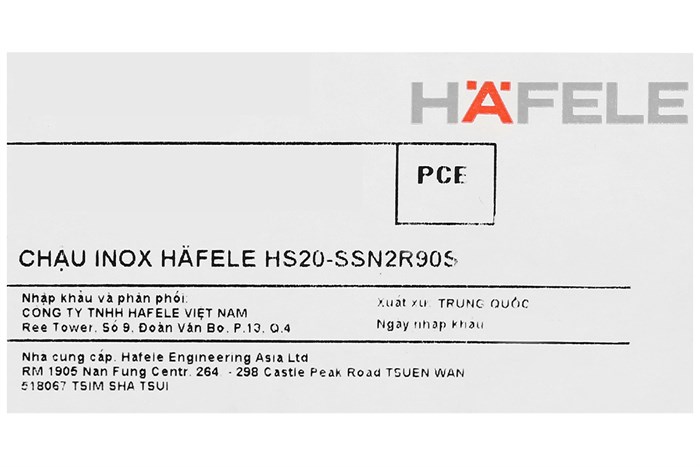 Chậu rửa chén 2 ngăn inox Hafele HS20-SSN2R90S (567.20.506) Màu Inox
