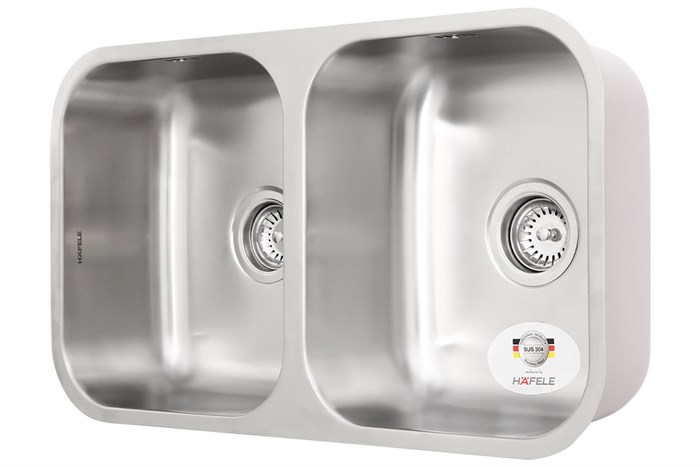 Chậu rửa chén 2 ngăn inox Hafele HS20-SSN2R90S (567.20.506) Màu Inox