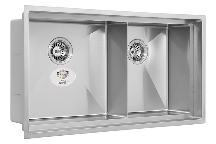 Chậu rửa chén 2 ngăn inox Hafele HS21-SSN2S90 (567.94.030) Màu Inox