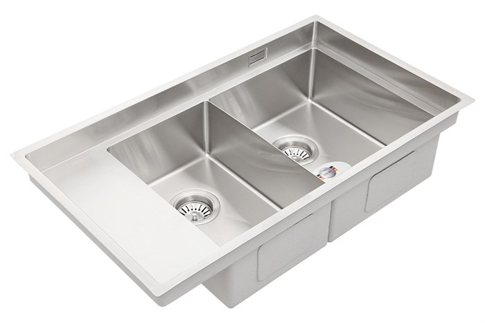 Chậu rửa chén 2 ngăn 1 cánh inox Hafele HS21-SSD2S90M (567.94.040) Màu Inox