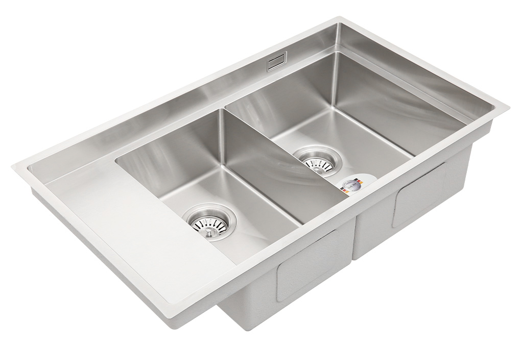 Chậu rửa chén 2 ngăn 1 cánh inox Hafele HS21-SSD2S90M (567.94.040) Màu Inox