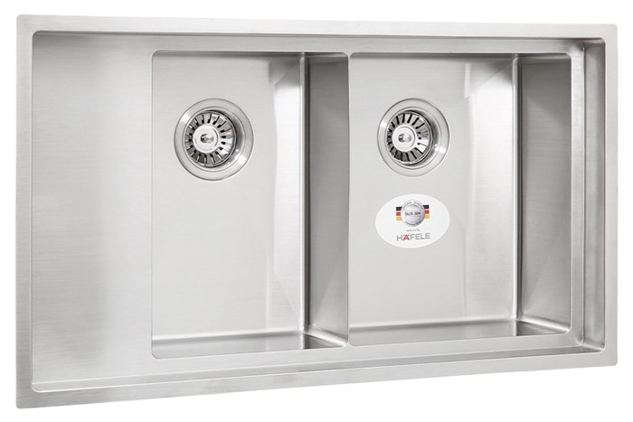 Chậu rửa chén 2 ngăn 1 cánh inox Hafele HS21-SSD2S90M (567.94.040) Màu Inox