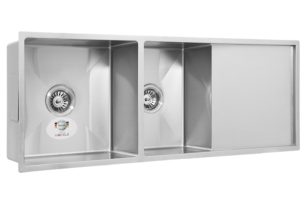 Chậu rửa chén 2 ngăn 1 cánh inox Hafele HS21-SSD2S90L (567.94.050) Màu Inox