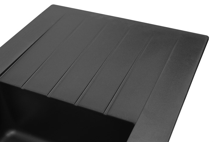 Chậu rửa chén 2 ngăn 1 cánh đá thạch anh Hafele HS19-GED2S80 đen (570.35.370) Màu Đen