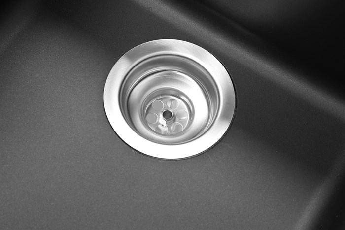 Chậu rửa chén 2 ngăn 1 cánh đá thạch anh Hafele HS19-GED2S80 đen (570.35.370) Màu Đen