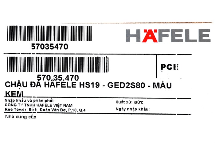 Chậu rửa chén 2 ngăn 1 cánh đá thạch anh Hafele HS19-GED2S80 Kem (570.35.470) Màu Kem