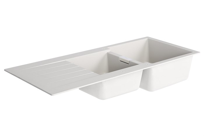 Chậu rửa chén 2 ngăn 1 cánh đá thạch anh Hafele HS19-GED2S80 Kem (570.35.470) Màu Kem