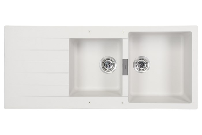 Chậu rửa chén 2 ngăn 1 cánh đá thạch anh Hafele HS19-GED2S80 Kem (570.35.470) Màu Kem