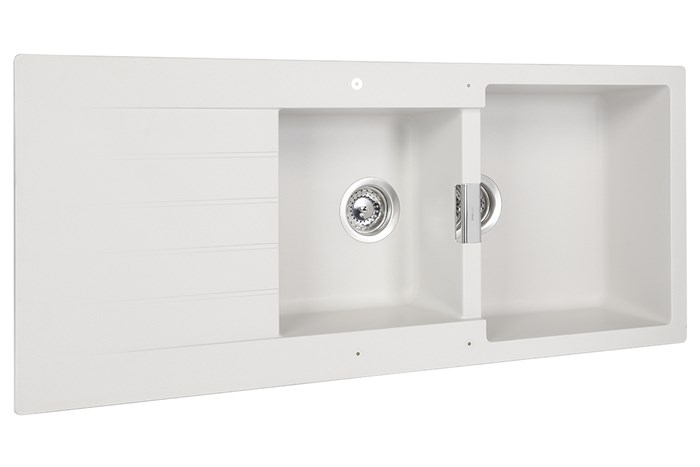 Chậu rửa chén 2 ngăn 1 cánh đá thạch anh Hafele HS19-GED2S80 Kem (570.35.470) Màu Kem