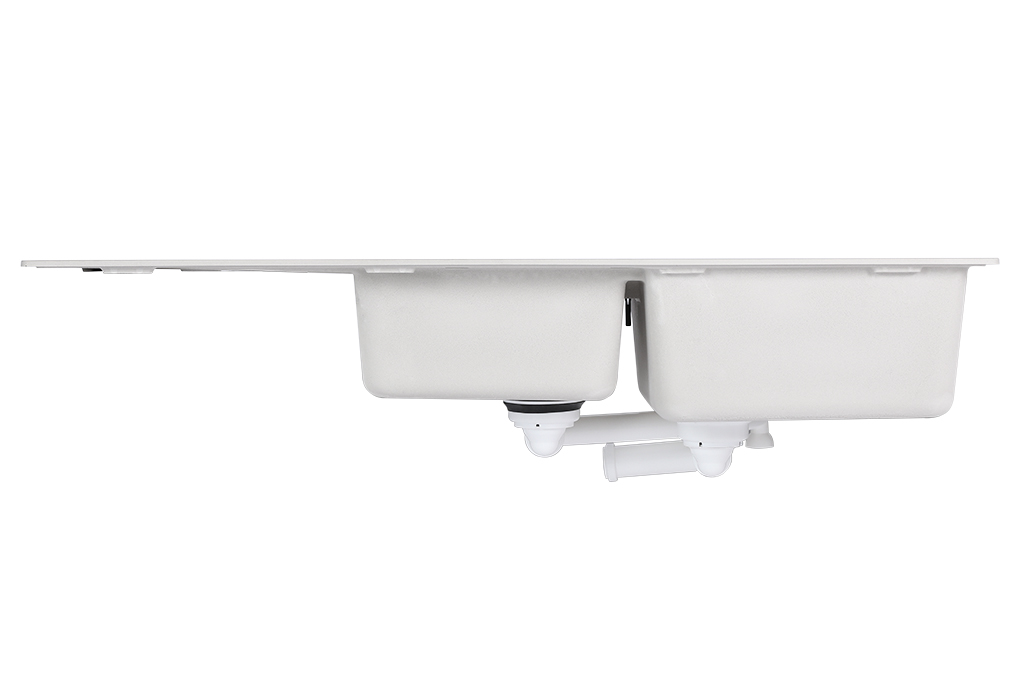 Chậu rửa chén 2 ngăn 1 cánh đá thạch anh Hafele HS19-GED2S80 Kem (570.35.470) Màu Kem