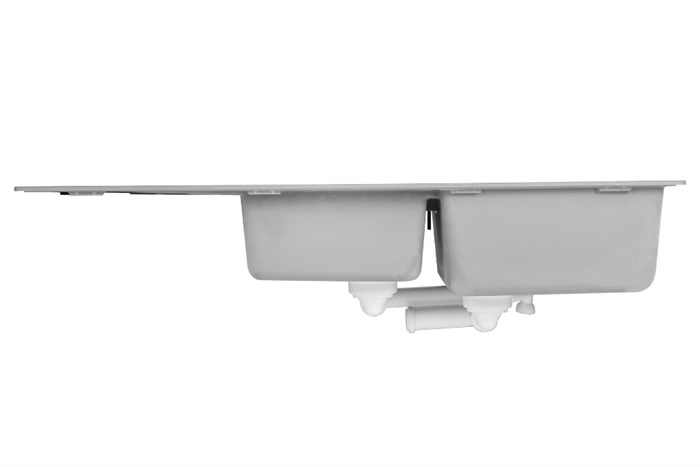 Chậu rửa chén 2 ngăn 1 cánh đá thạch anh Hafele HS19-GED2S80 Xám (570.35.570) Màu Xám