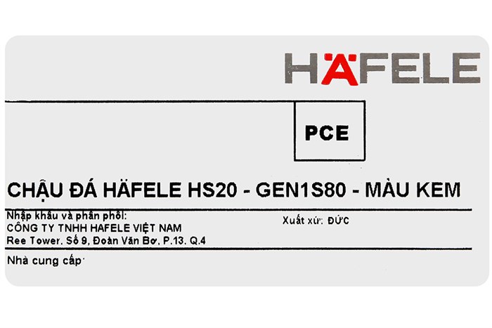 Chậu rửa chén 1 ngăn đá thạch anh Hafele HS20-GEN1S80 Kem (570.30.800) Màu Kem