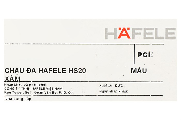 Chậu rửa chén 1 ngăn 1 cánh đá Hafele GED1S60 Xám Màu Xám