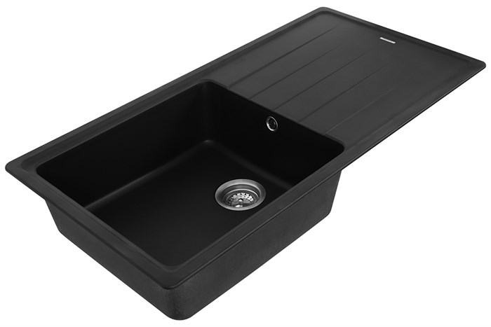 Chậu rửa chén 1 ngăn 1 cánh đá Hafele GED1S60 Đen Màu Đen