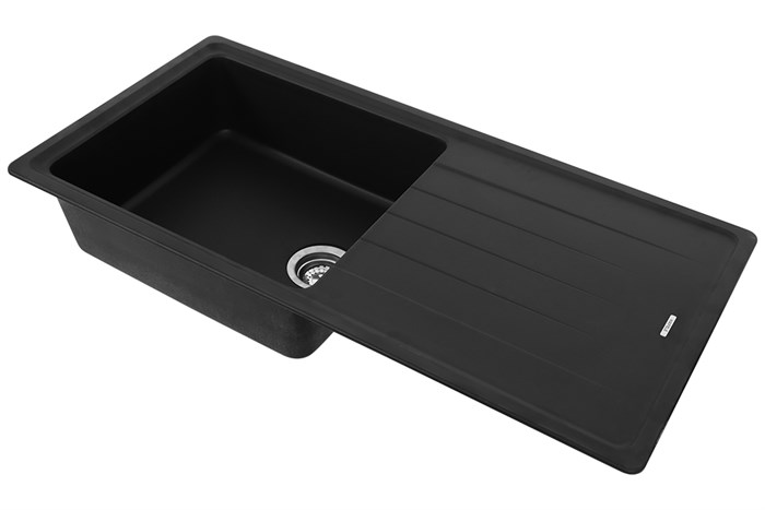 Chậu rửa chén 1 ngăn 1 cánh đá Hafele GED1S60 Đen Màu Đen