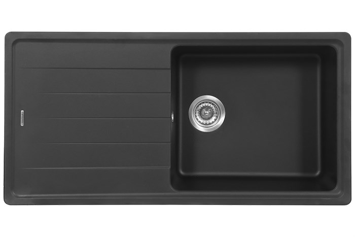 Chậu rửa chén 1 ngăn 1 cánh đá Hafele GED1S60 Đen Màu Đen