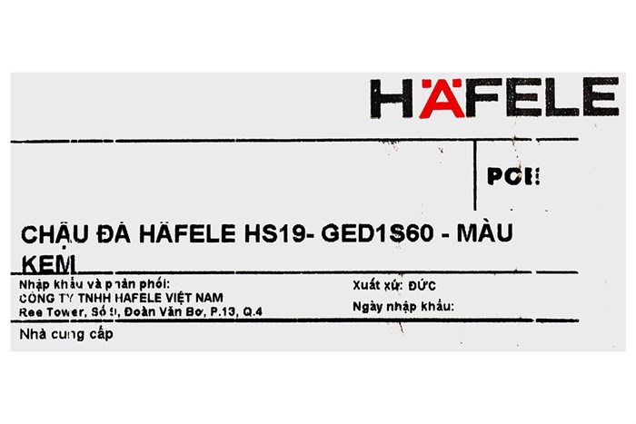 Chậu rửa chén 1 ngăn 1 cánh đá Hafele GED1S60 Kem Màu Kem