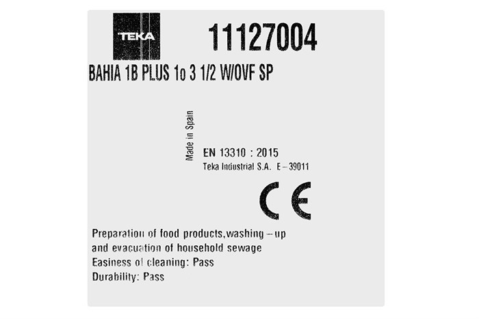Chậu rửa chén 1 ngăn inox Teka BAHIA 1B PLUS Màu Inox