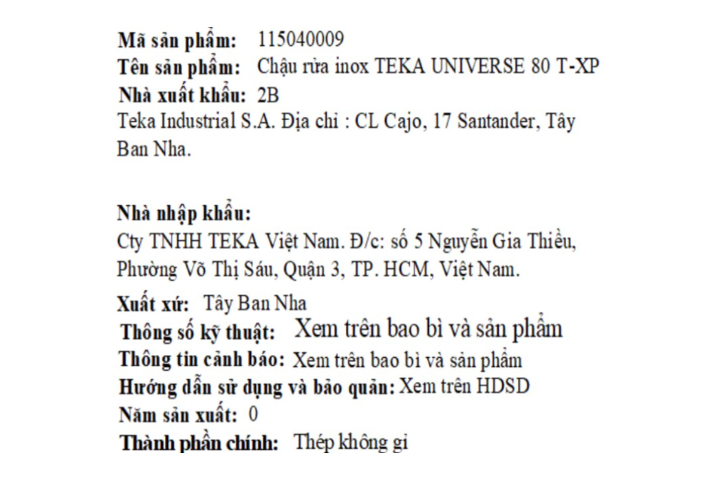 Chậu rửa chén 2 ngăn inox Teka UNIVERSE 80 T-XP 2B Màu Inox