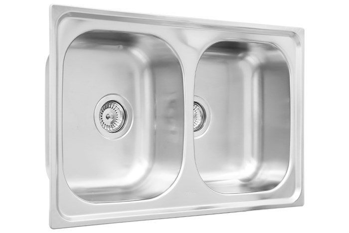 Chậu rửa chén 2 ngăn inox Teka UNIVERSE 80 T-XP 2B Màu Inox