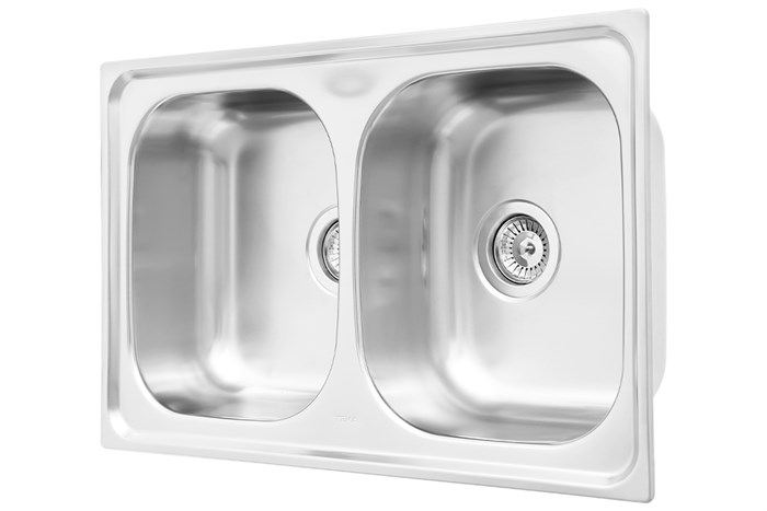 Chậu rửa chén 2 ngăn inox Teka UNIVERSE 80 T-XP 2B Màu Inox