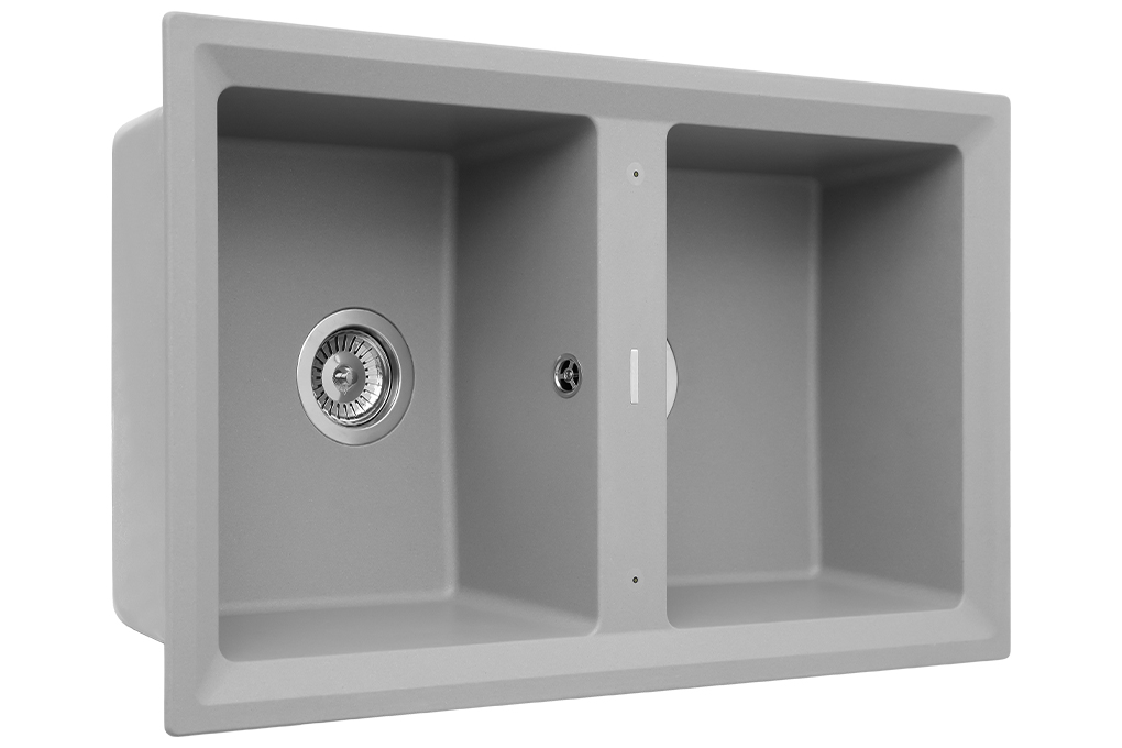 Chậu rửa chén 2 ngăn đá Teka STONE 90 B-TG 2B SS Màu Xám