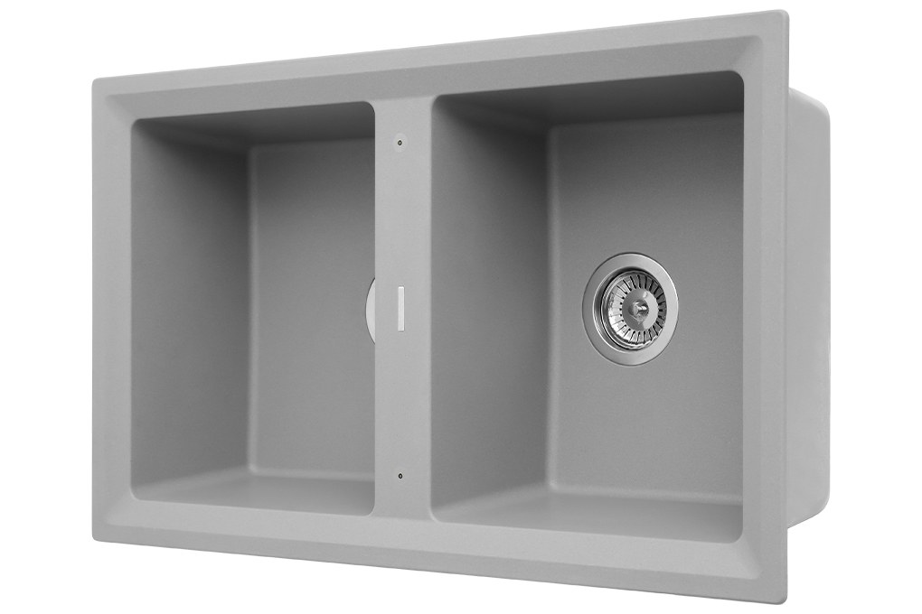 Chậu rửa chén 2 ngăn đá Teka STONE 90 B-TG 2B SS Màu Xám