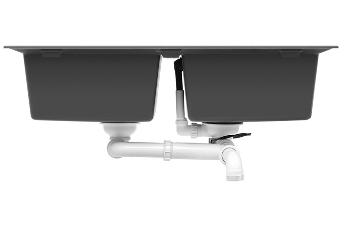 Chậu rửa chén 2 ngăn đá Teka STONE 90 B-TG 2B BK Màu Đen