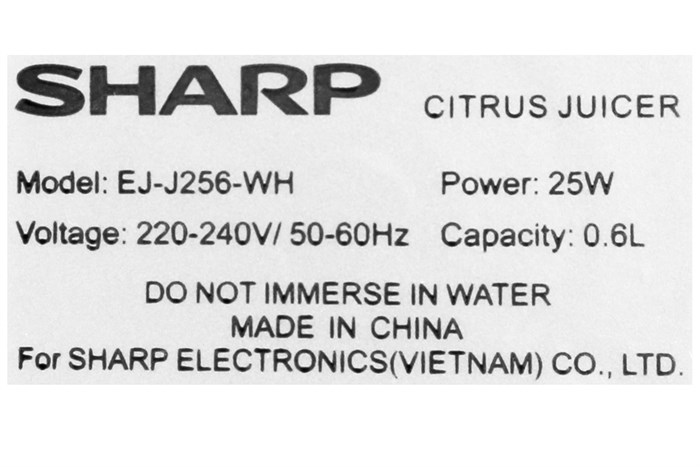 Máy vắt cam Sharp 25W EJ-J256-WH Màu Trắng