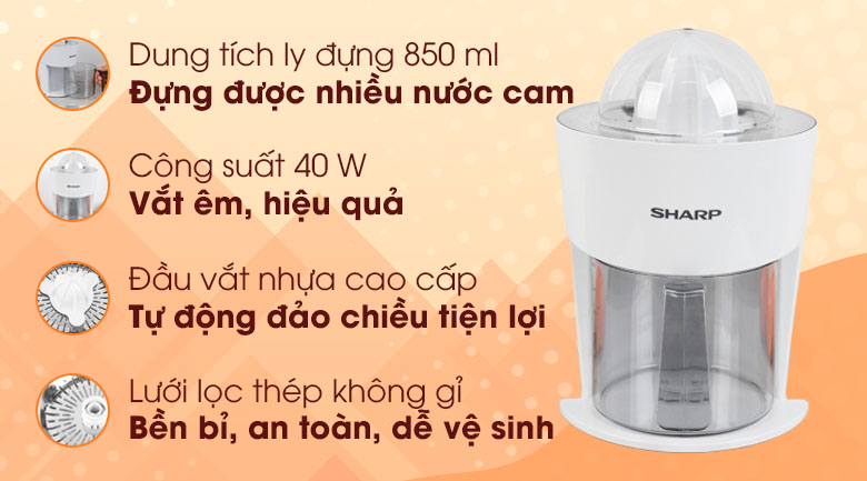 Máy vắt cam Sharp 40W EJ-J408-WH