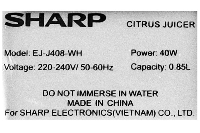 Máy vắt cam Sharp 40W EJ-J408-WH Màu Trắng