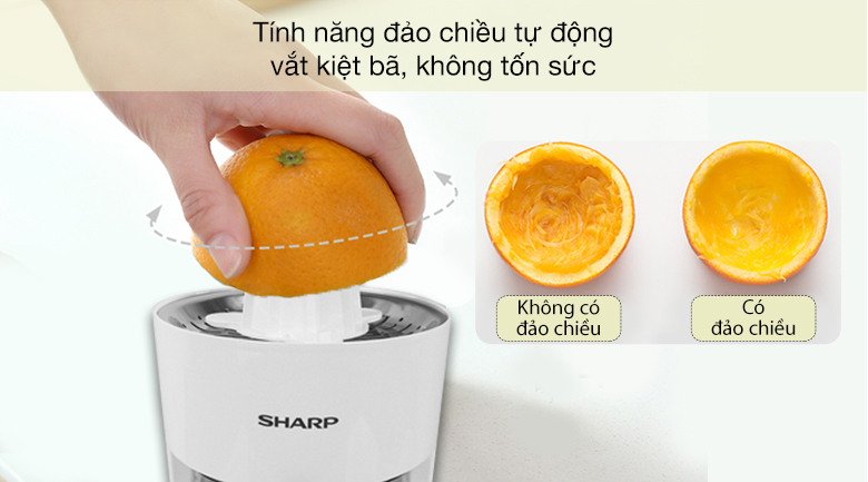 Máy vắt cam Sharp 40W EJ-J408-WH - Tính năng đảo chiều tự động