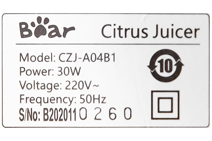 Máy vắt cam BEAR CZJ-A04B1 Màu Trắng - Cam