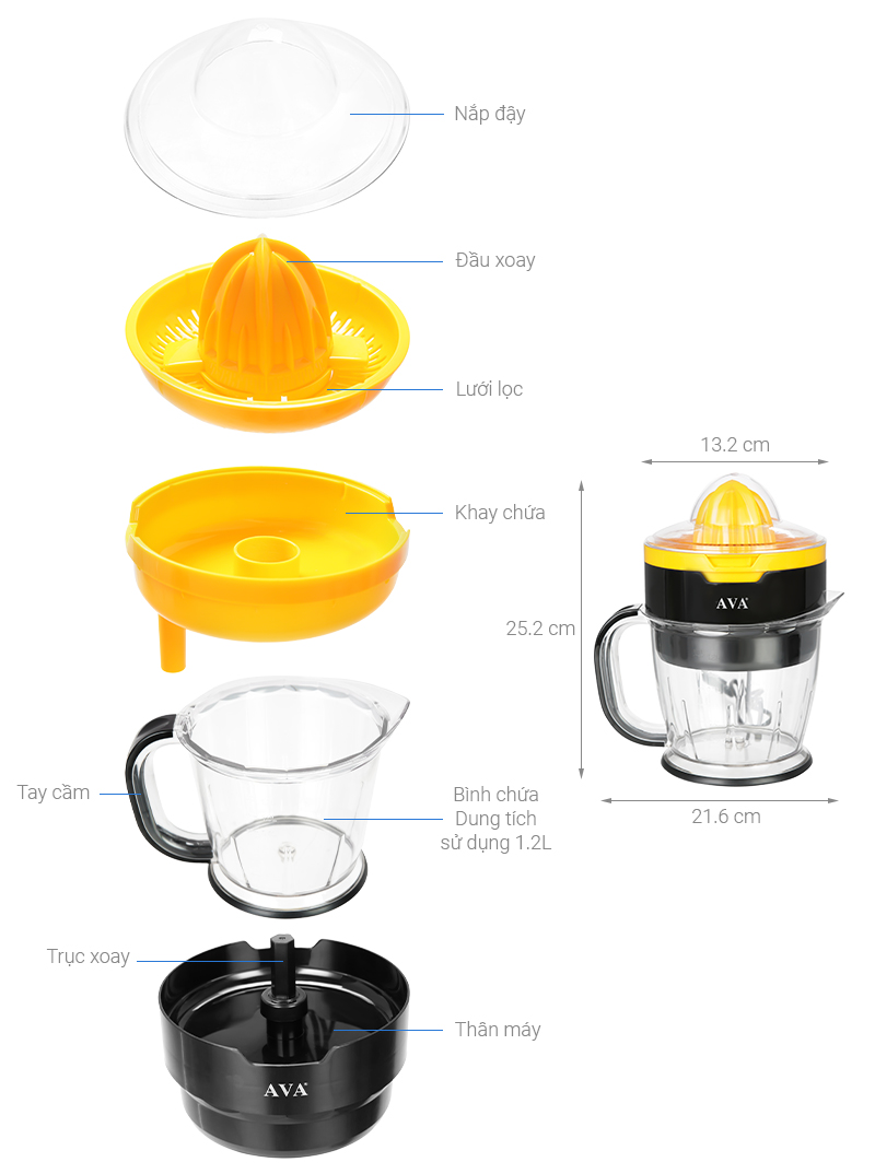 Máy vắt cam AVA 40W D-8025A