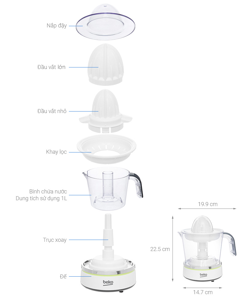 Máy vắt cam Beko 40W CJB5103W