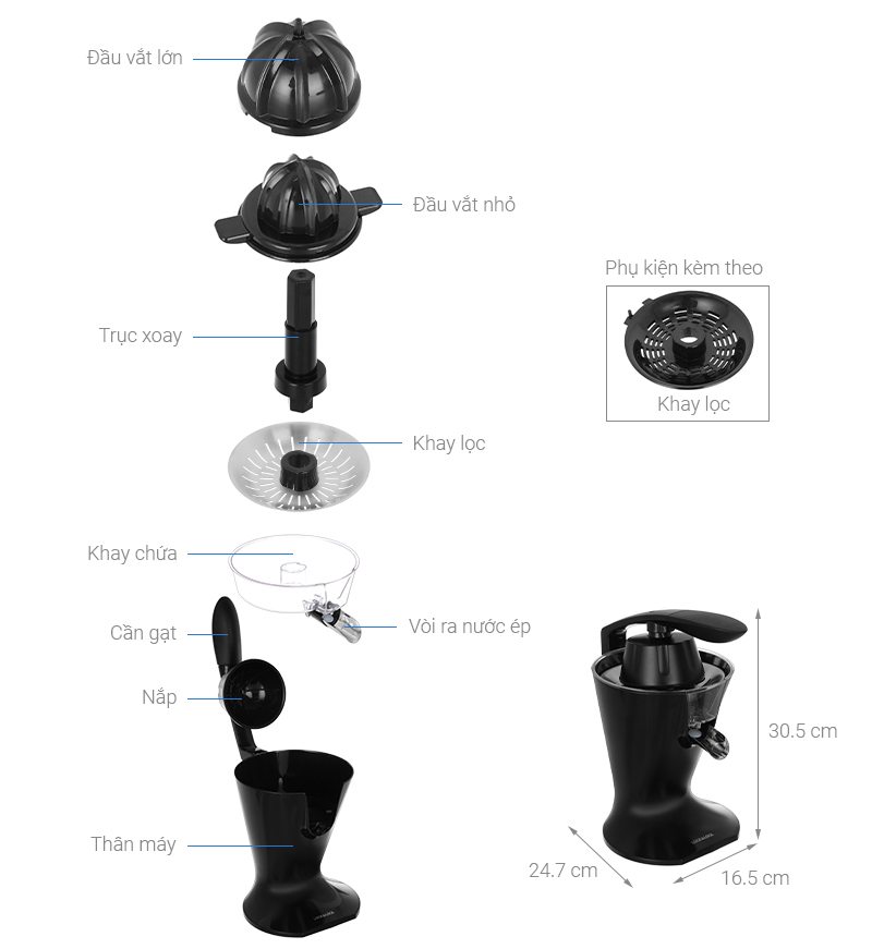 Máy vắt cam Lock&Lock 85W EJJ256BLK