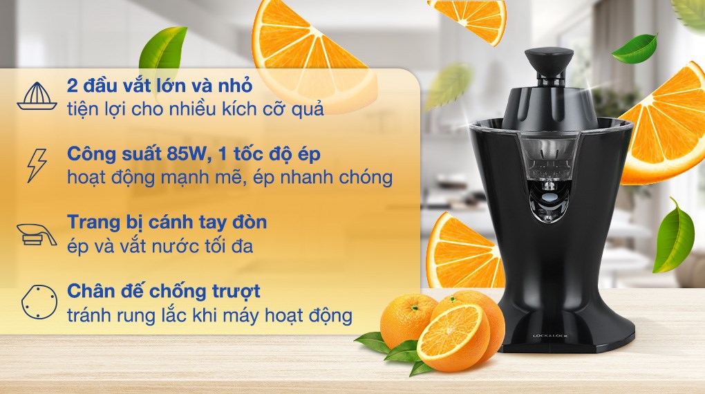 Máy vắt cam Lock&Lock 85W EJJ256BLK