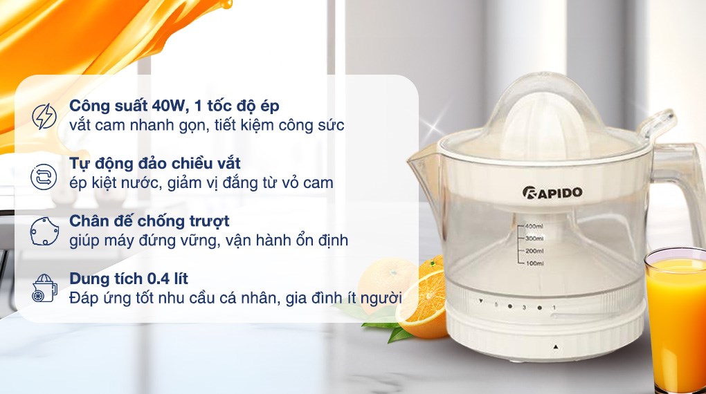 Máy vắt cam Rapido ROJ-40D